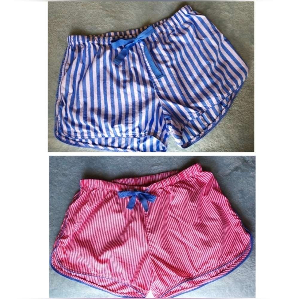 Luxury Women's Boxers SET, LAKE Pajamas Brand, (2 Pairs) Blue & Pink, Size L